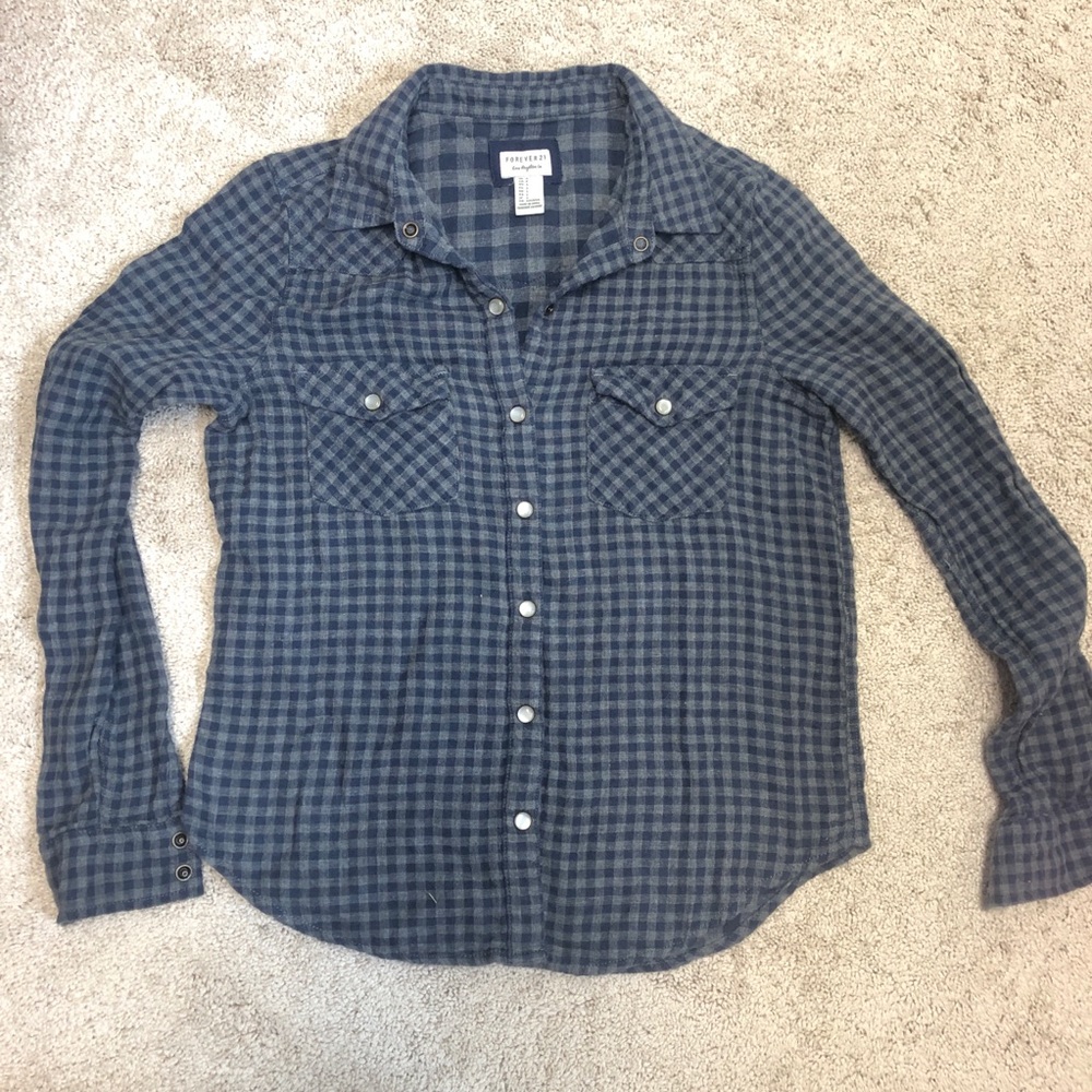 Forever 21 Navy Flannel